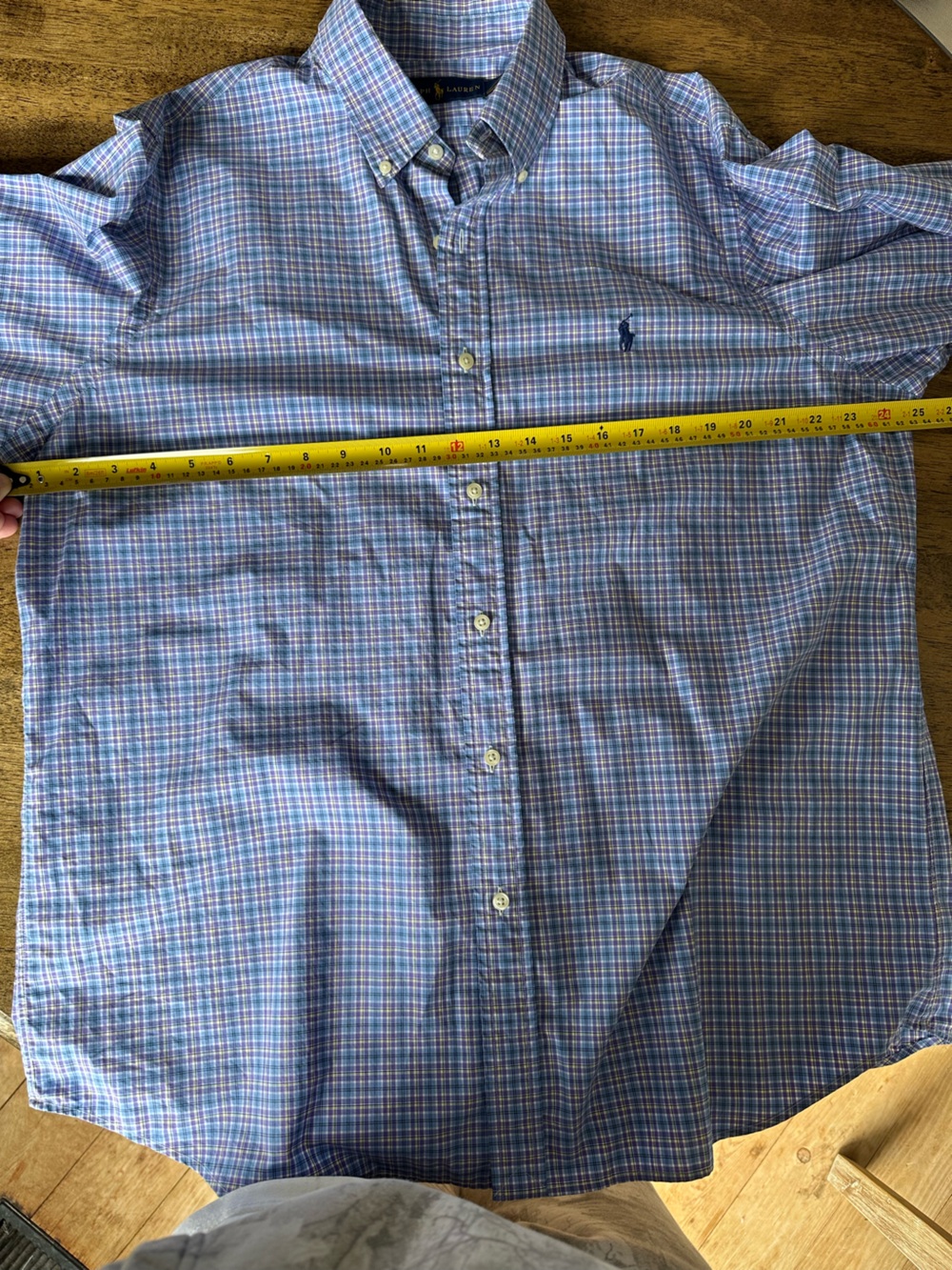 Polo by Ralph Lauren Blue and Lavender Check Button-Down Shirt - Picture 8 of 9